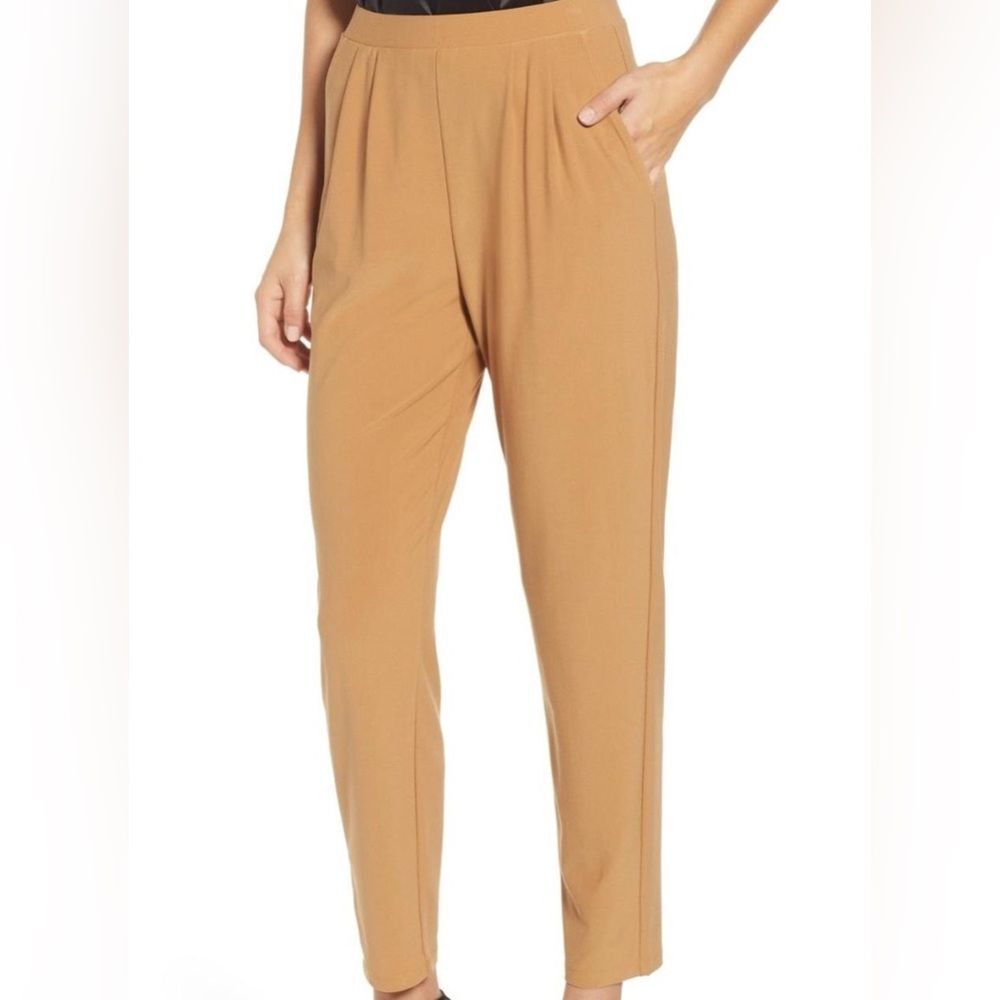 Leith Pleat Front Tan Trouser Pants Size M